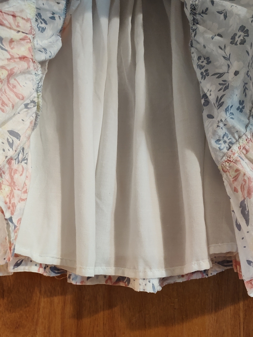 Haute Hippie Kids Style Girls Tiered Dress Mixed Floral Blue Pink Swiss Dot 4T - Picture 7 of 12